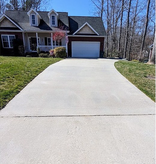 Driveway after pressure washing